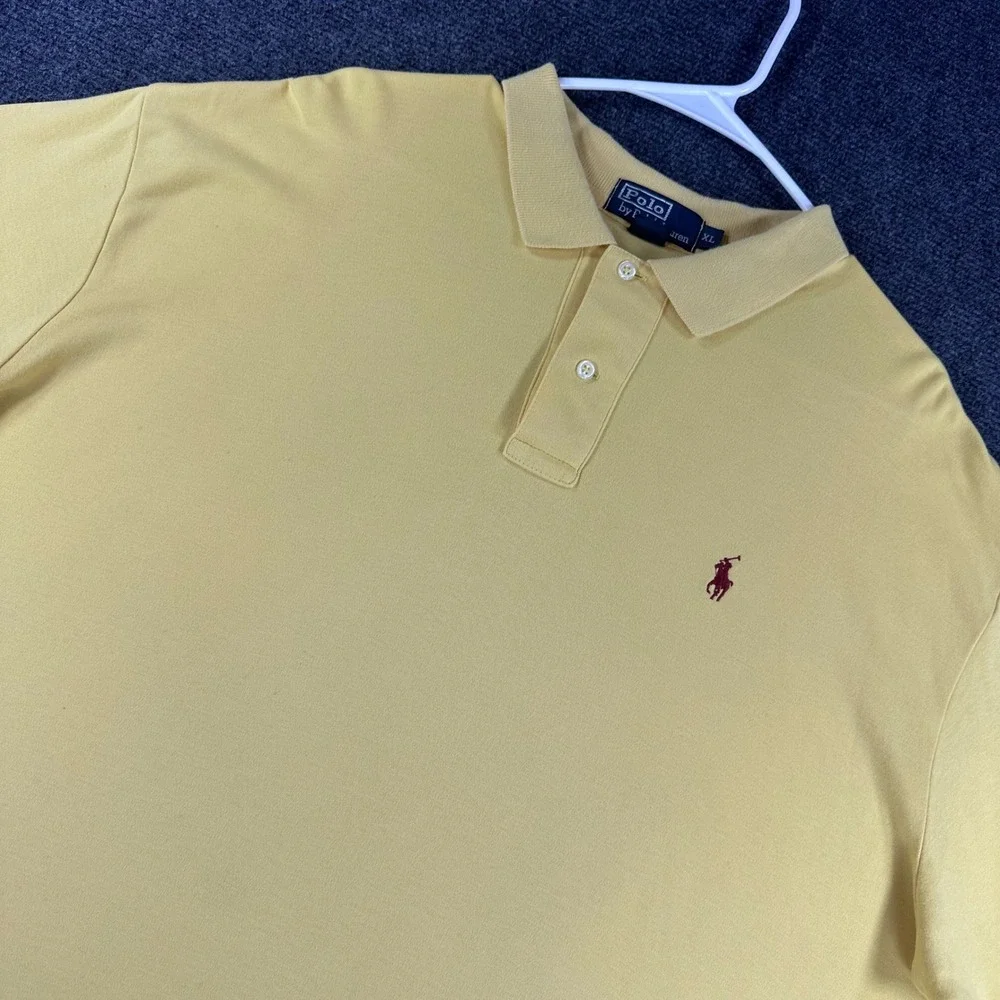 Polo Ralph Lauren Polo Shirt Mens XL Extra Large Yellow Short Sleeve Cotton Pony